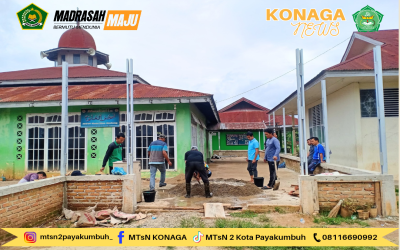 Gotong Royong Musholla Bahrul Ulum: MTsN 2 Payakumbuh Lanjutkan Pengecoran Tahap Selanjutnya