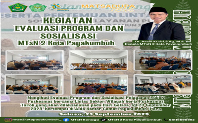 Pendidikan Bertemu Kesehatan: MTsN 2 Kota Payakumbuh Hadiri Evaluasi dan Sosialisasi Wilayah Kerja Puskesmas Tarok