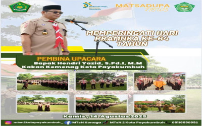 MTsN 2 Kota Payakumbuh Gelar Upacara Hari Pramuka ke-64 Tahun 2025