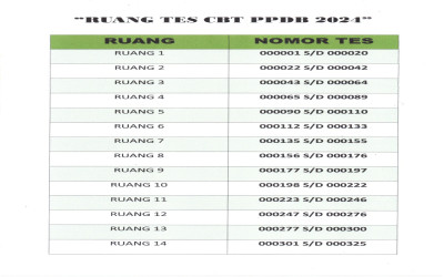 Rundown Kegiatan dan Pembagian Ruang Tes CBT PPDB Tahun 2024